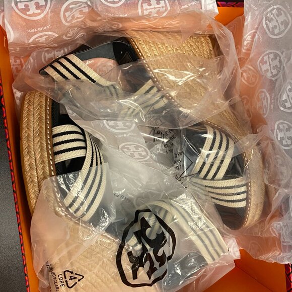 Tory Burch Frieda 100MM Espardrille-Strech Webbing/ Calf Leather Us 10.5 (NEW) - Picture 4 of 8